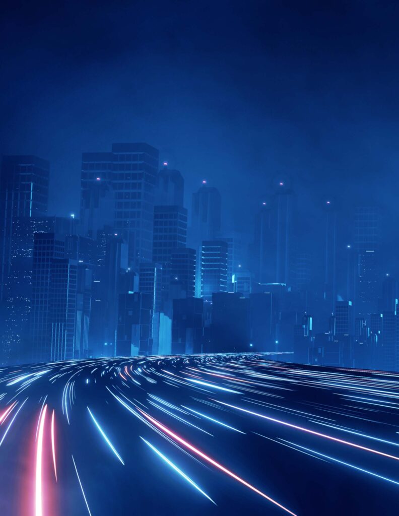Edge computing illustrated by a smart city with heavy traffic